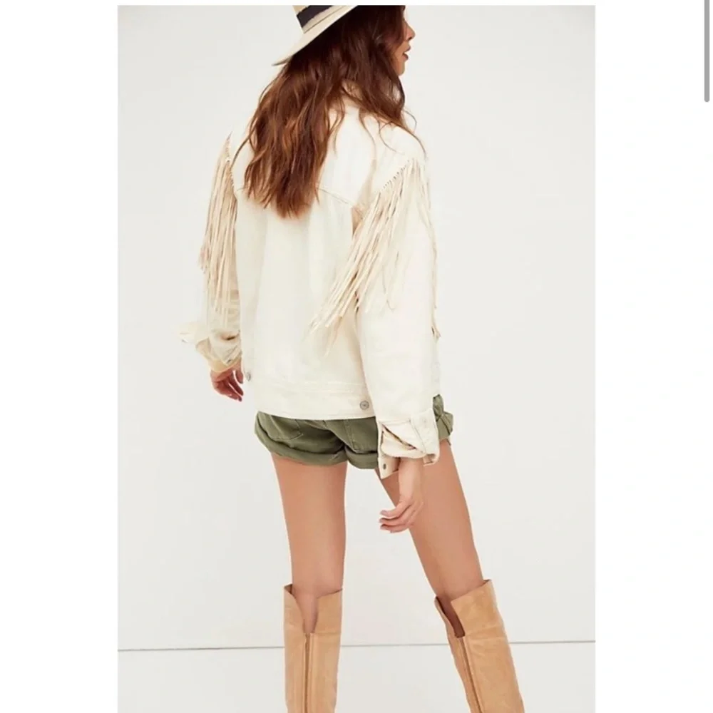 Free People After Hours Fringe Jean Jacket - Picture 2 of 6